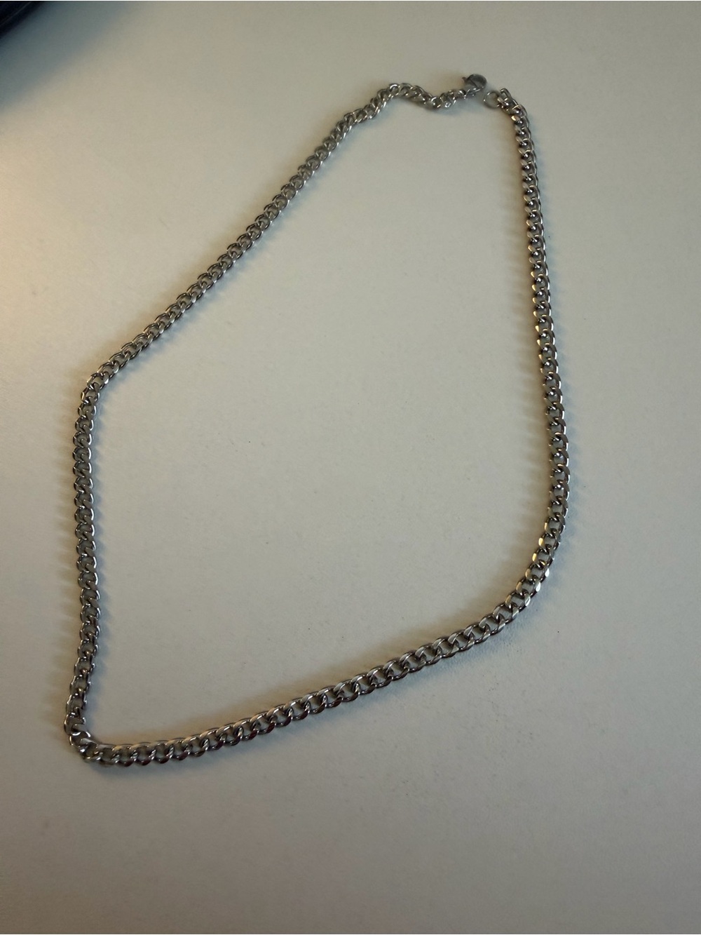 Silver-Tone Curb Chain Necklace